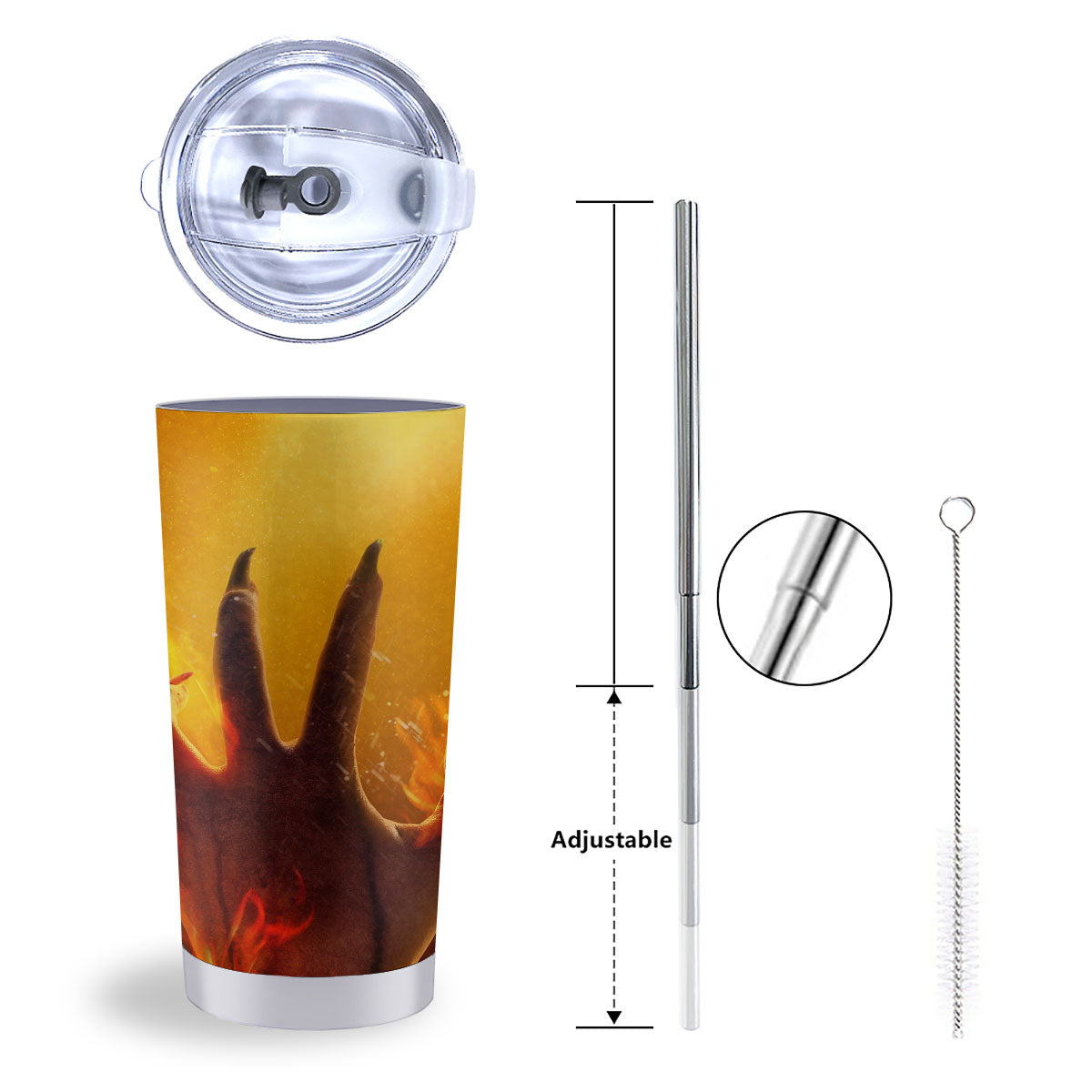 Devil Hand Print Tumbler-grizzshop