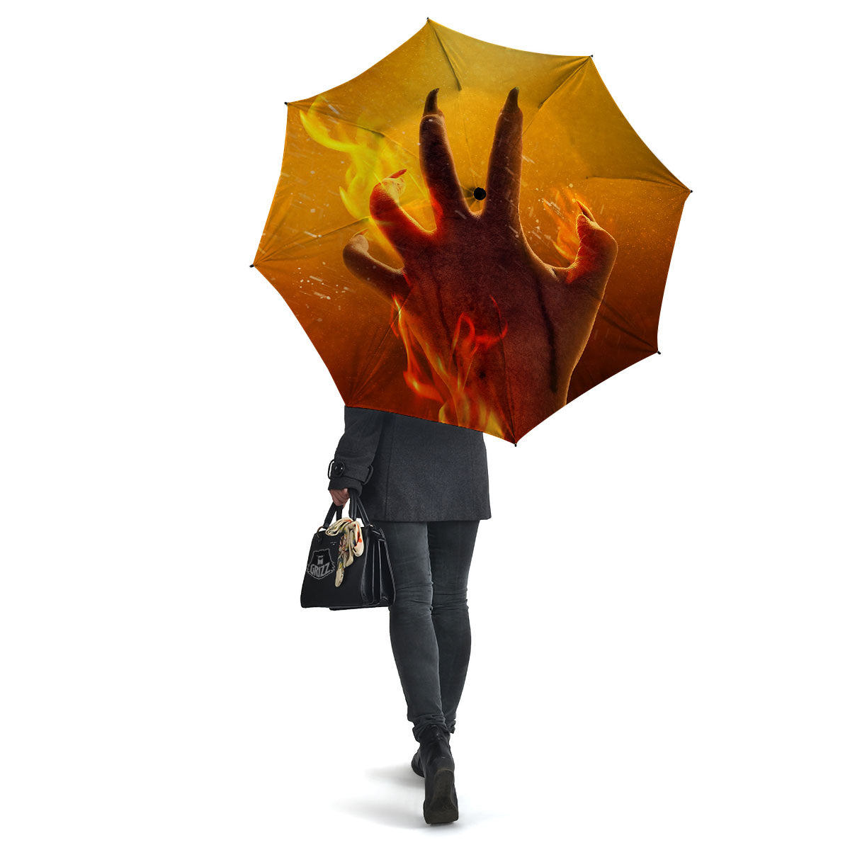 Devil Hand Print Umbrella-grizzshop