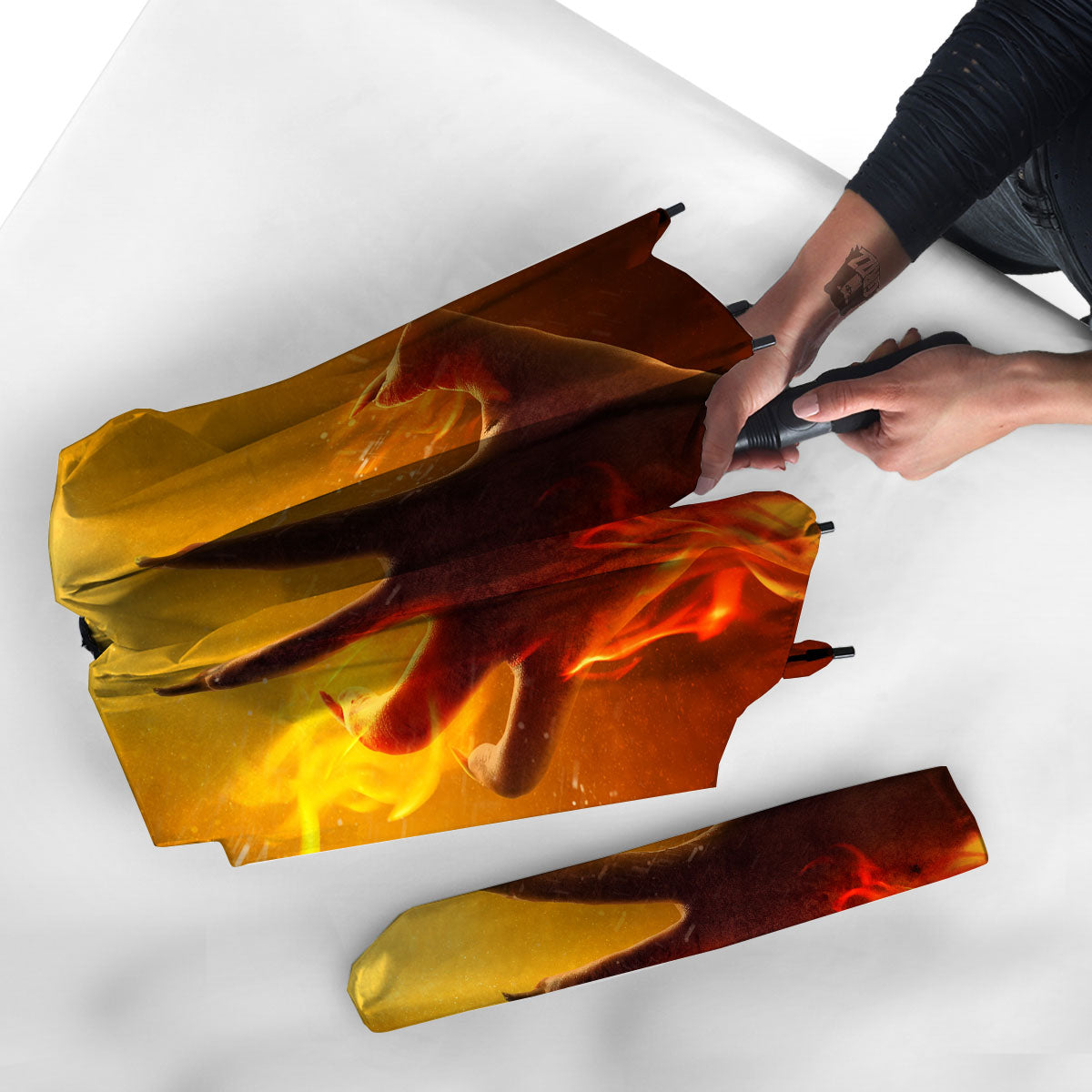 Devil Hand Print Umbrella-grizzshop