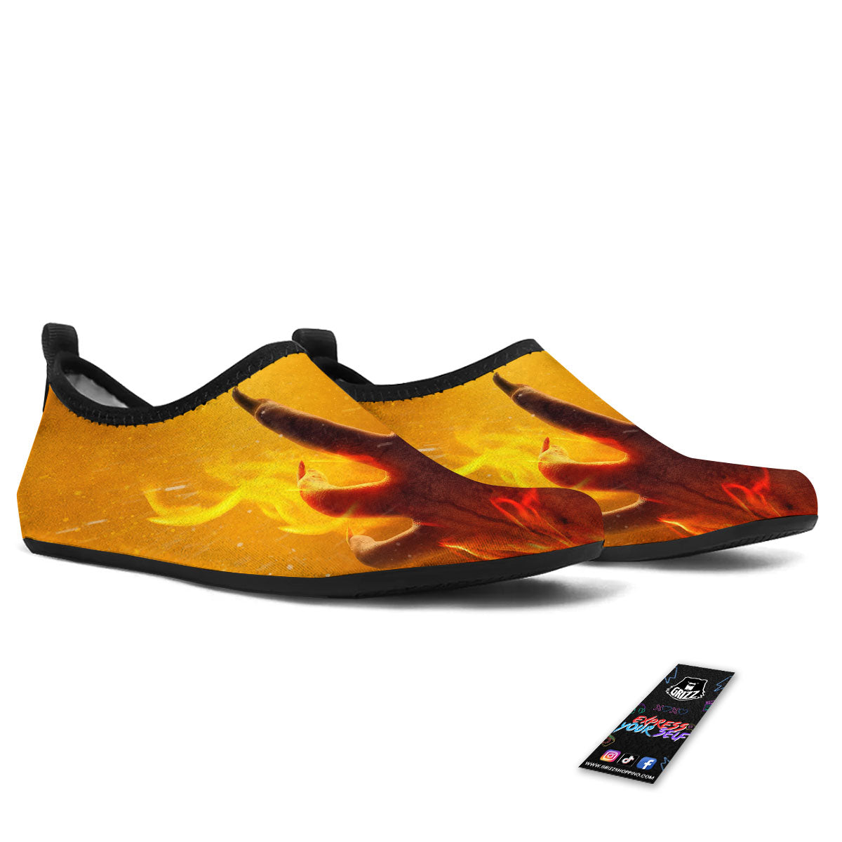 Devil Hand Print Water Shoes-grizzshop