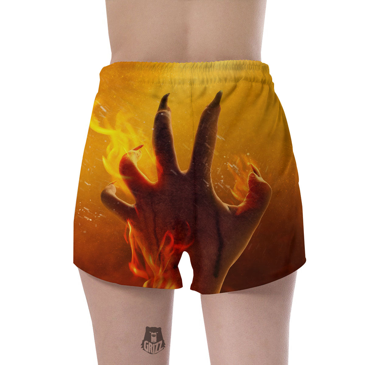 Devil Hand Print Women's Shorts-grizzshop