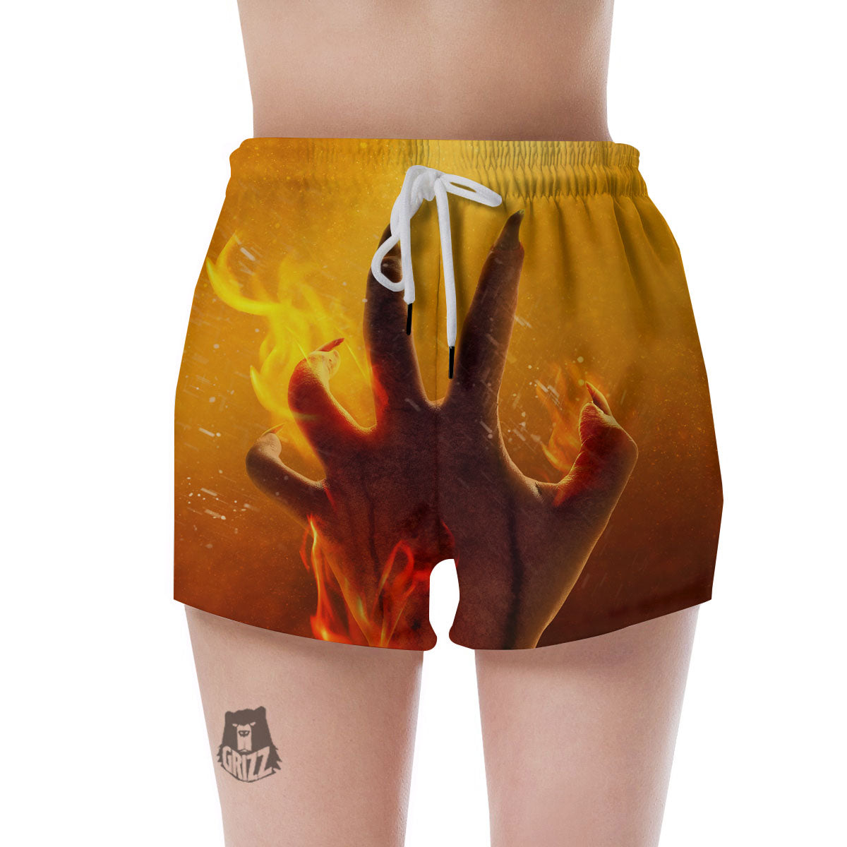 Devil Hand Print Women's Shorts-grizzshop