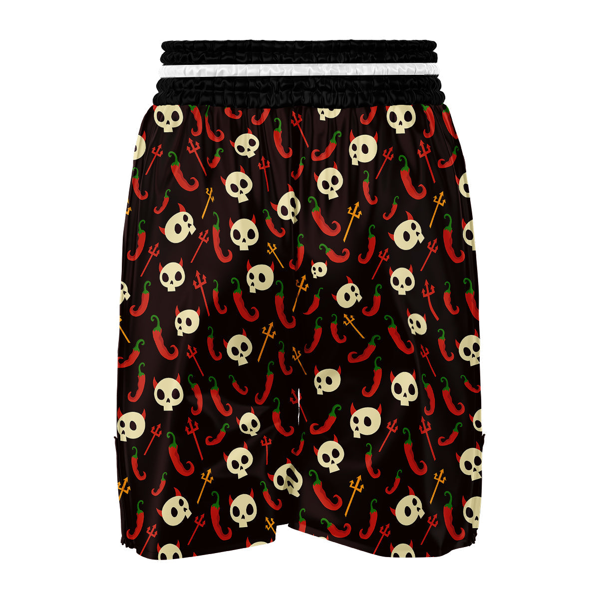 Devil Skull And Pepper Print Pattern Boxing Shorts-grizzshop