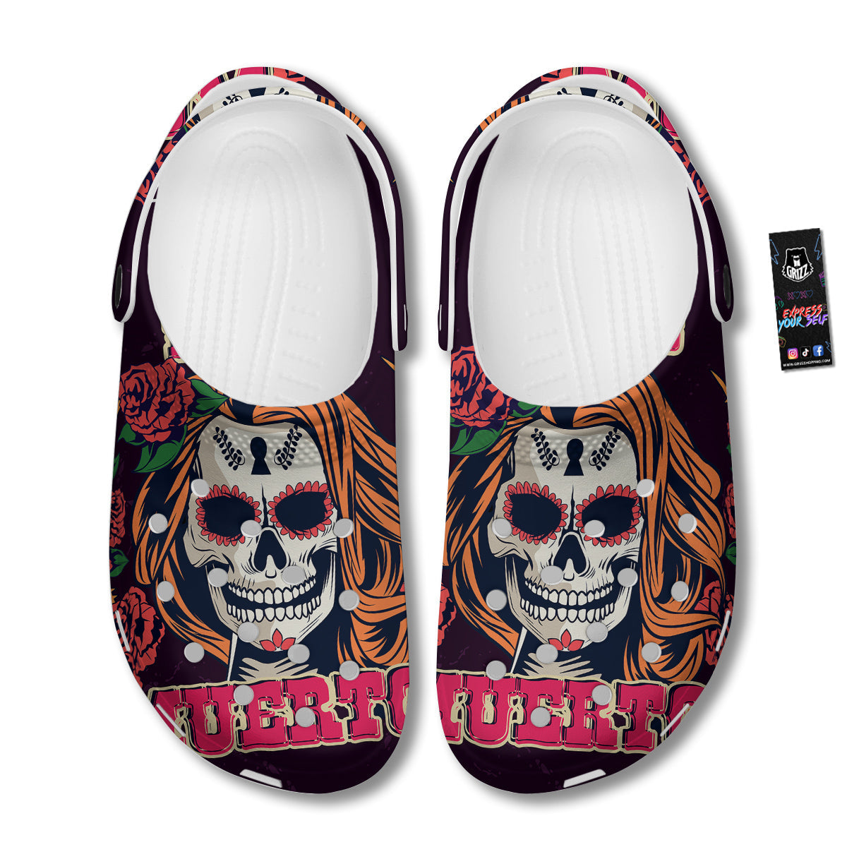 Dia De Los Muertos Calavera Girl Print Clog-grizzshop