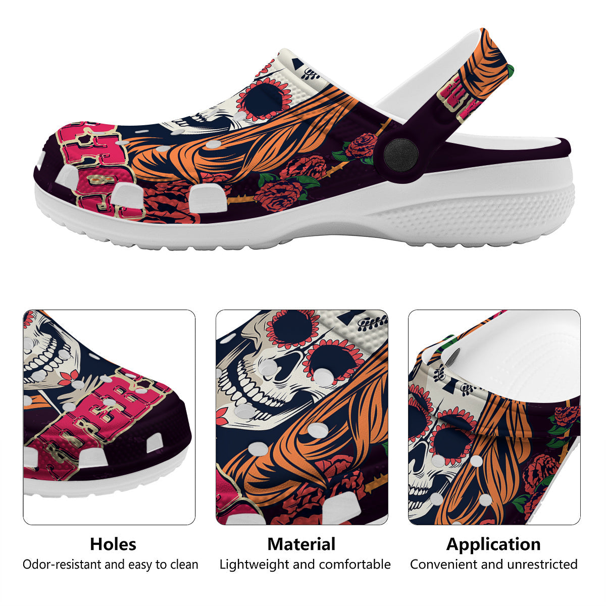 Dia De Los Muertos Calavera Girl Print Clog-grizzshop