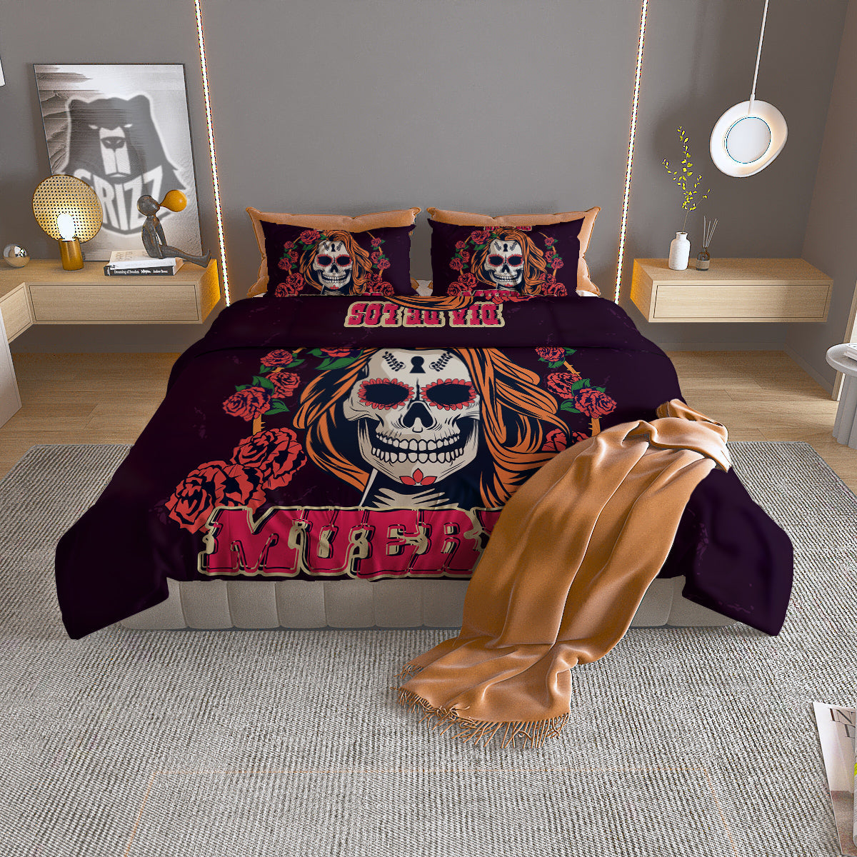 Exotic Leaf Tropical Print Pattern Duvet Cover Bedding Set