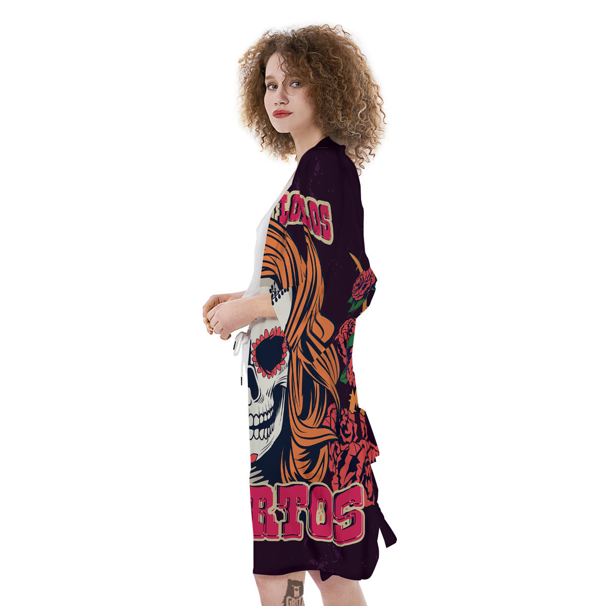 Dia De Los Muertos Calavera Girl Print Kimono-grizzshop