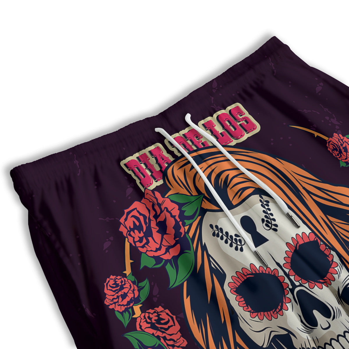 Dia De Los Muertos Calavera Girl Print Men's Athletic Shorts