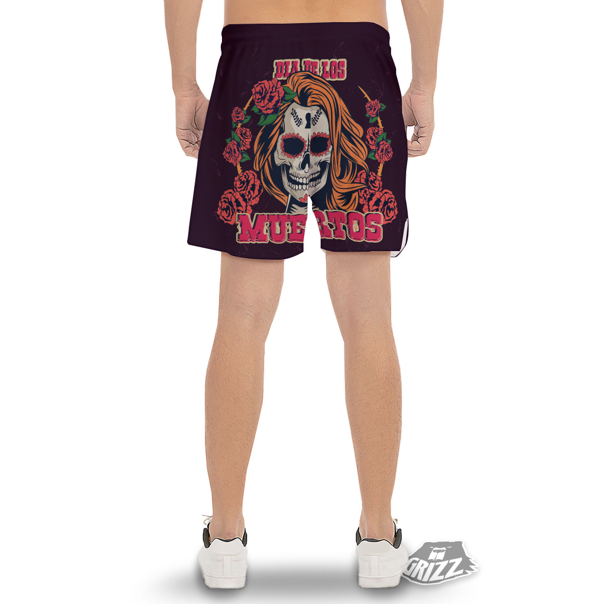 Dia De Los Muertos Calavera Girl Print Men's Gym Shorts-grizzshop