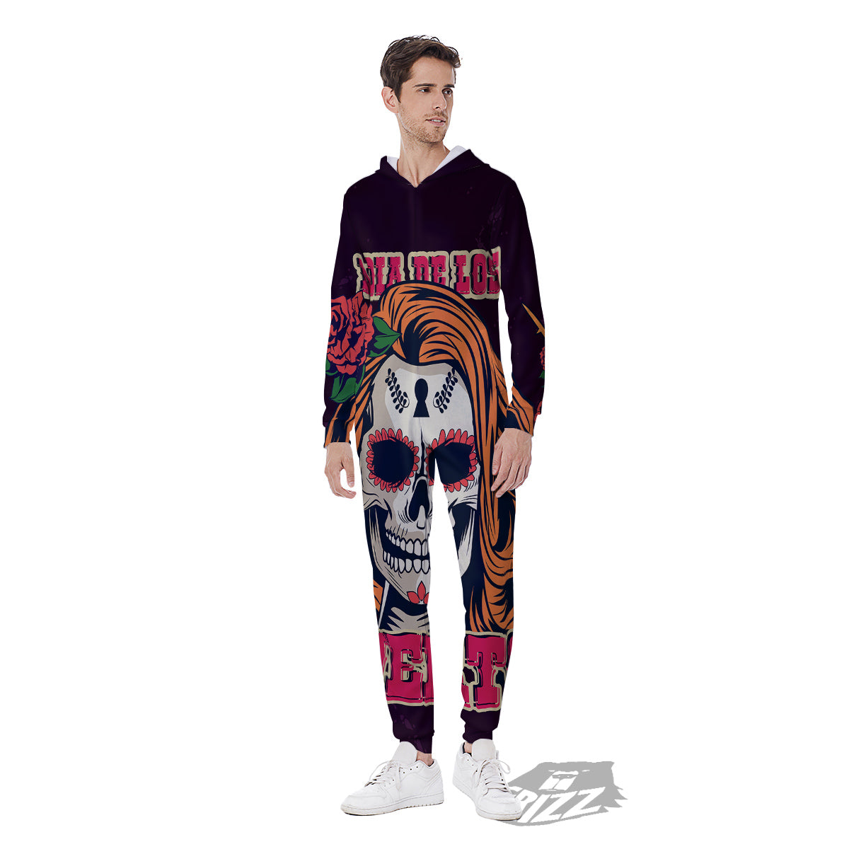 Dia De Los Muertos Calavera Girl Print Men's Jumpsuit-grizzshop