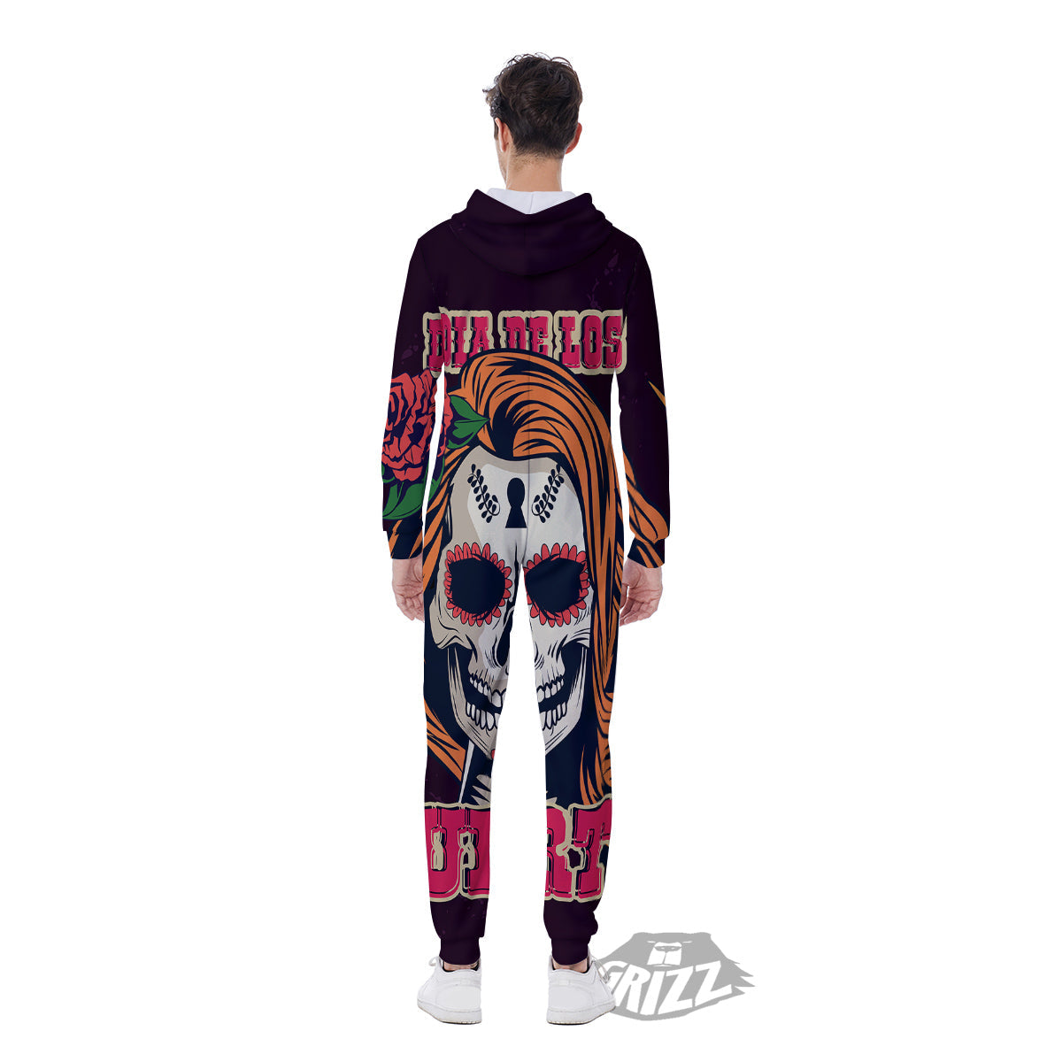 Dia De Los Muertos Calavera Girl Print Men's Jumpsuit-grizzshop