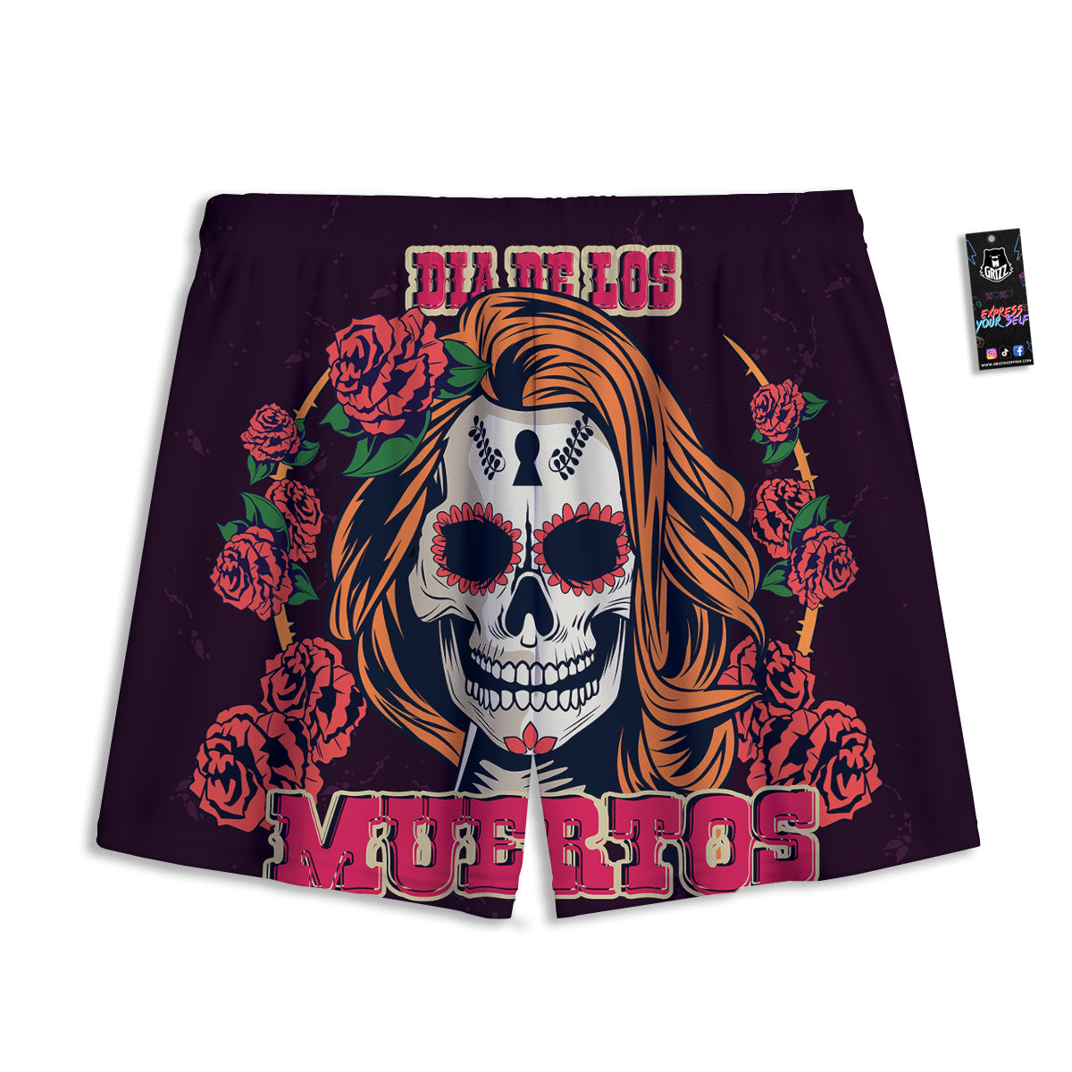 Exotic Leaf Tropical Print Pattern Mesh Shorts