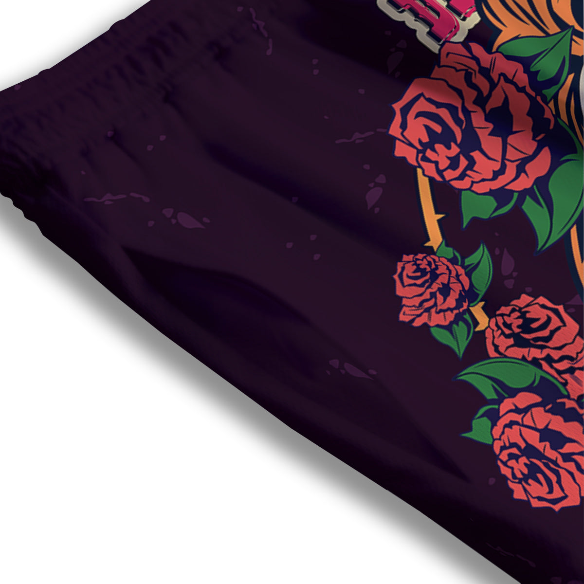 Exotic Leaf Tropical Print Pattern Mesh Shorts