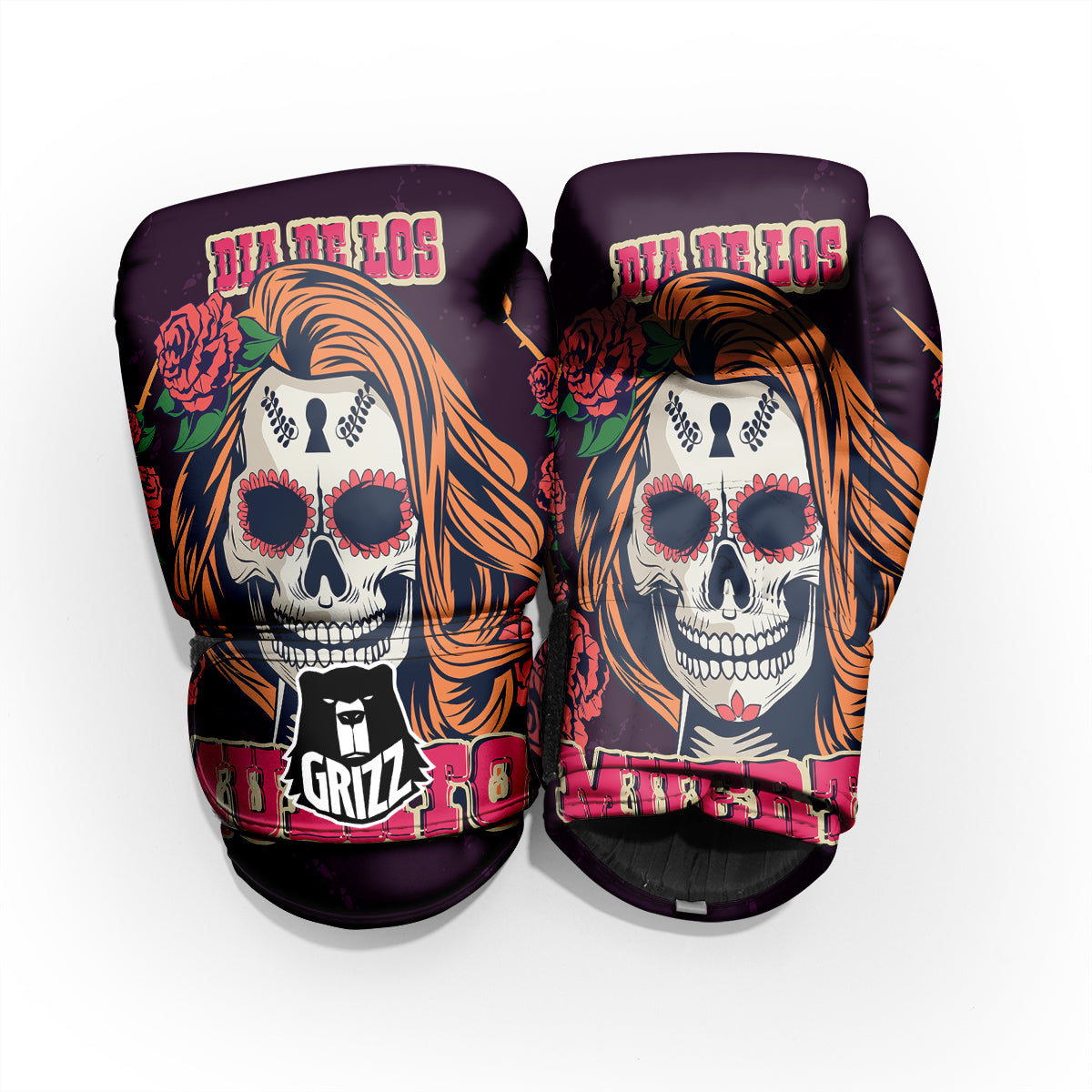 Dia De Los Muertos Calavera Girl Print Pro Boxing Glove