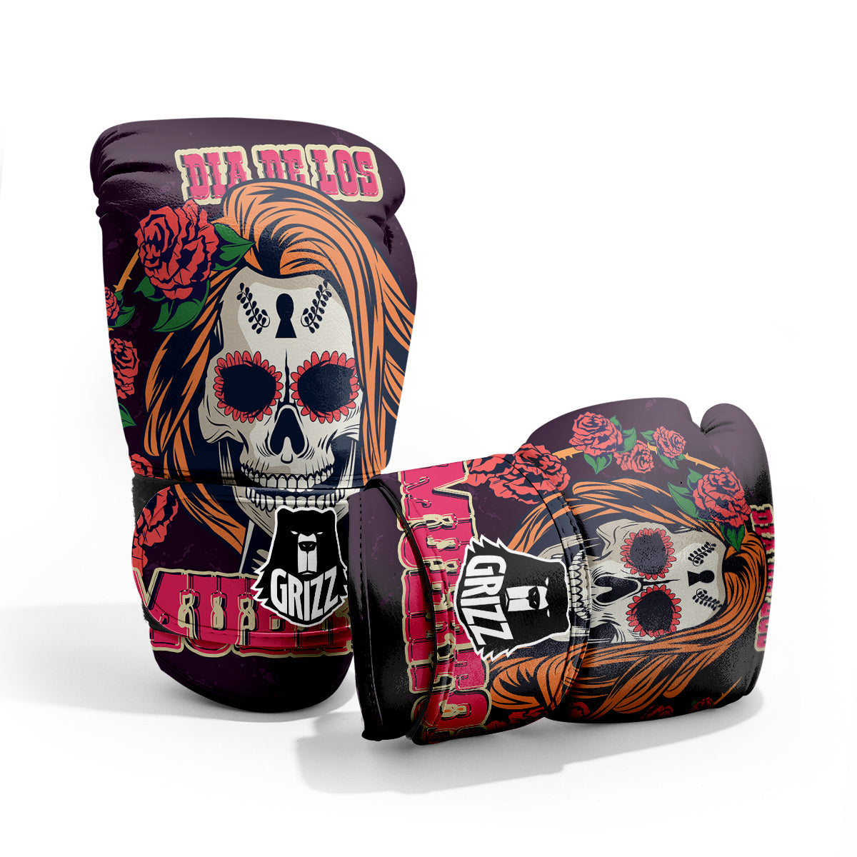 Dia De Los Muertos Calavera Girl Print Pro Boxing Glove