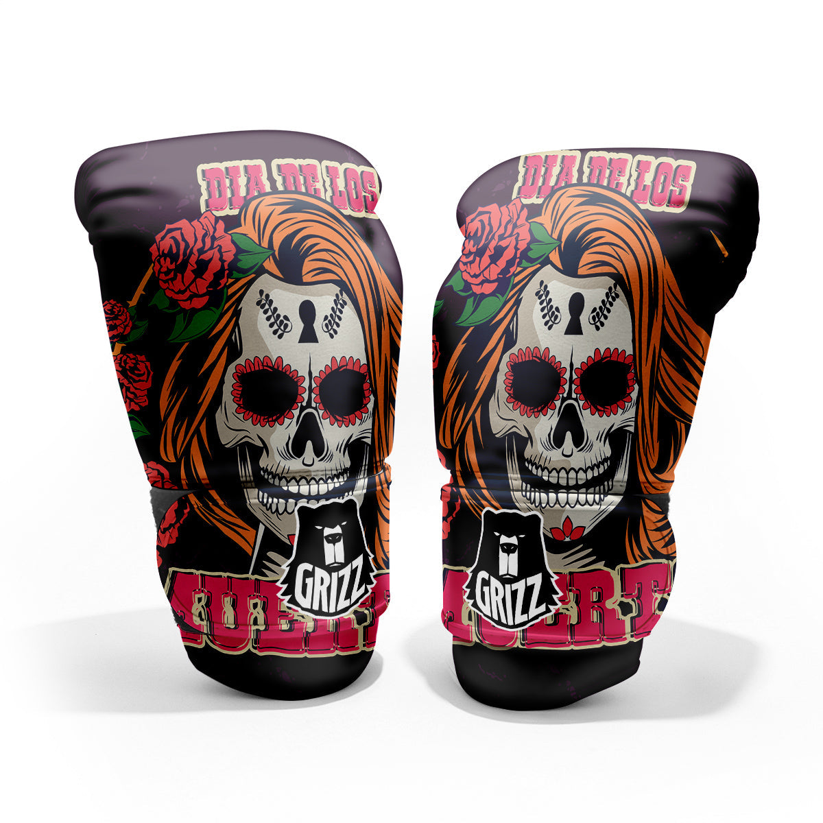 Dia De Los Muertos Calavera Girl Print Pro Boxing Glove
