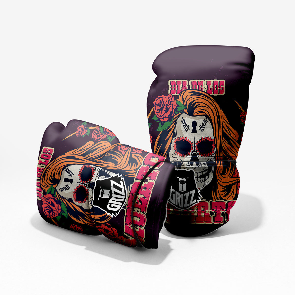 Dia De Los Muertos Calavera Girl Print Pro Boxing Glove