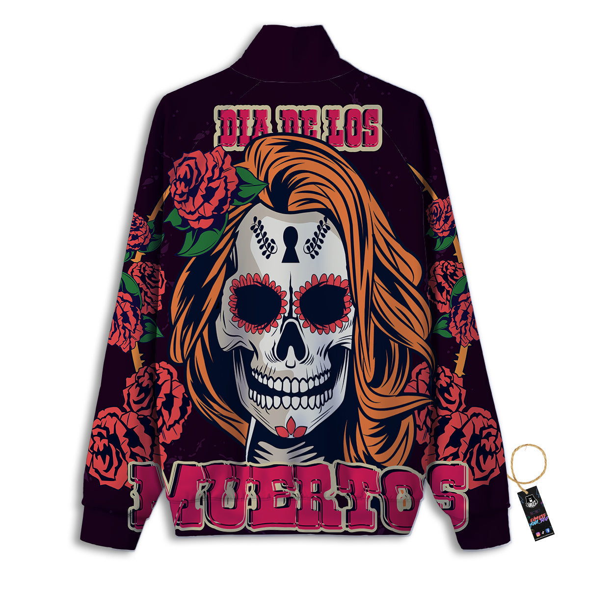 Dia De Los Muertos Calavera Girl Print Track Jacket-grizzshop