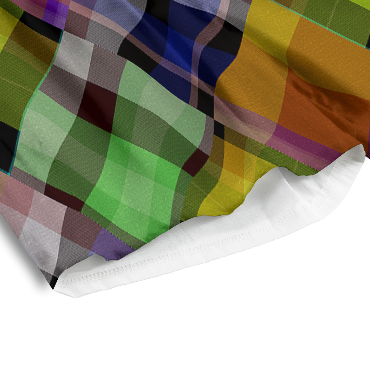Diagonal Madras Plaid Print Pattern Men's Athletic Shorts