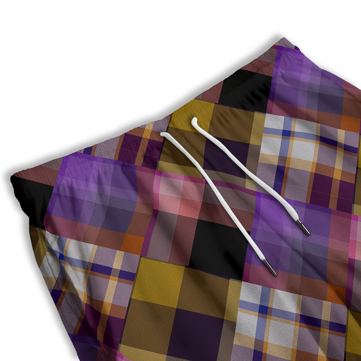 Diagonal Madras Tartan Plaid Print Pattern Men's Athletic Shorts