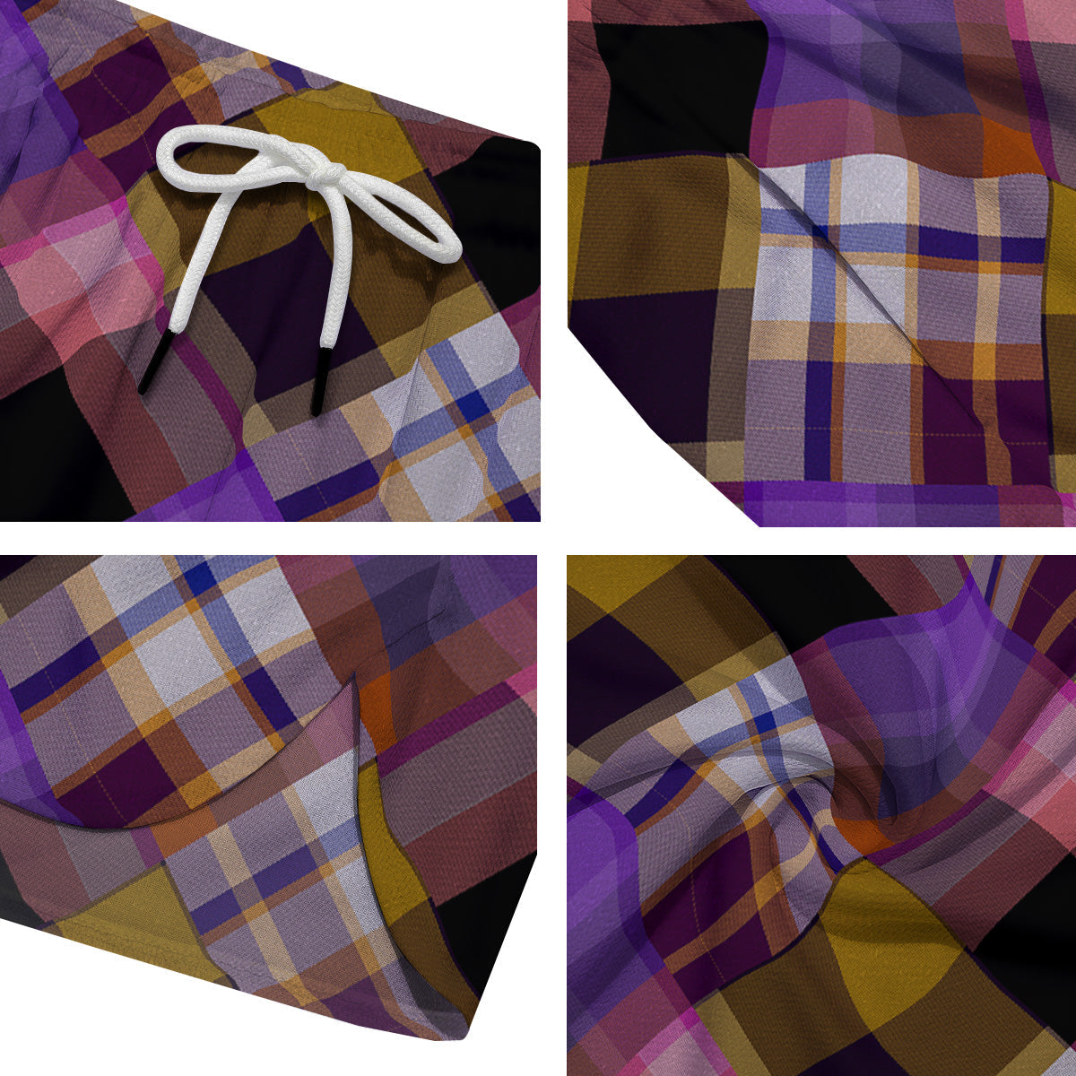 Diagonal Madras Tartan Plaid Print Pattern Men's Running Shorts-grizzshop