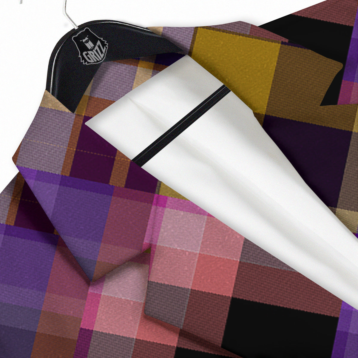 Diagonal Madras Tartan Plaid Print Pattern Men's Sport Coat-grizzshop