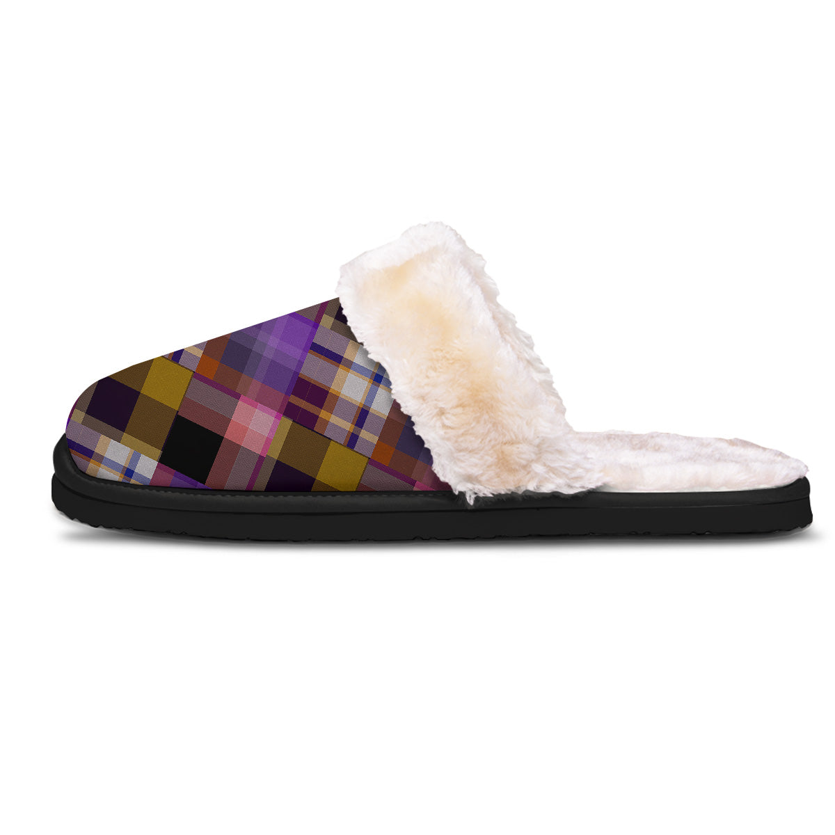Diagonal Madras Tartan Plaid Print Pattern Slippers-grizzshop