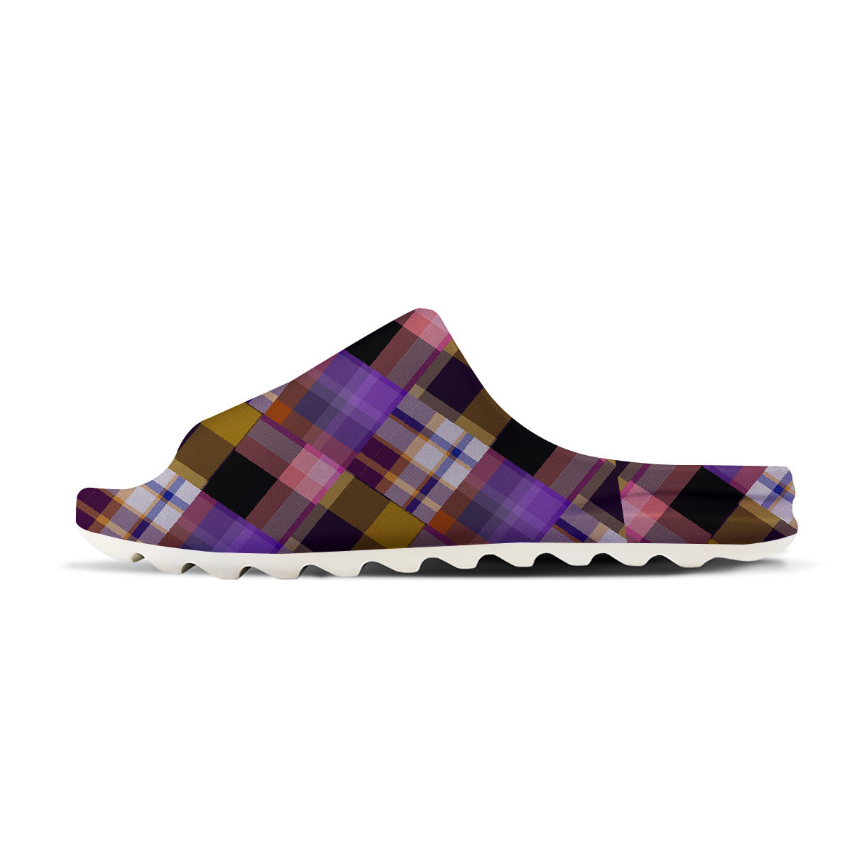 Diagonal Madras Tartan Plaid Print Pattern Sandals-grizzshop