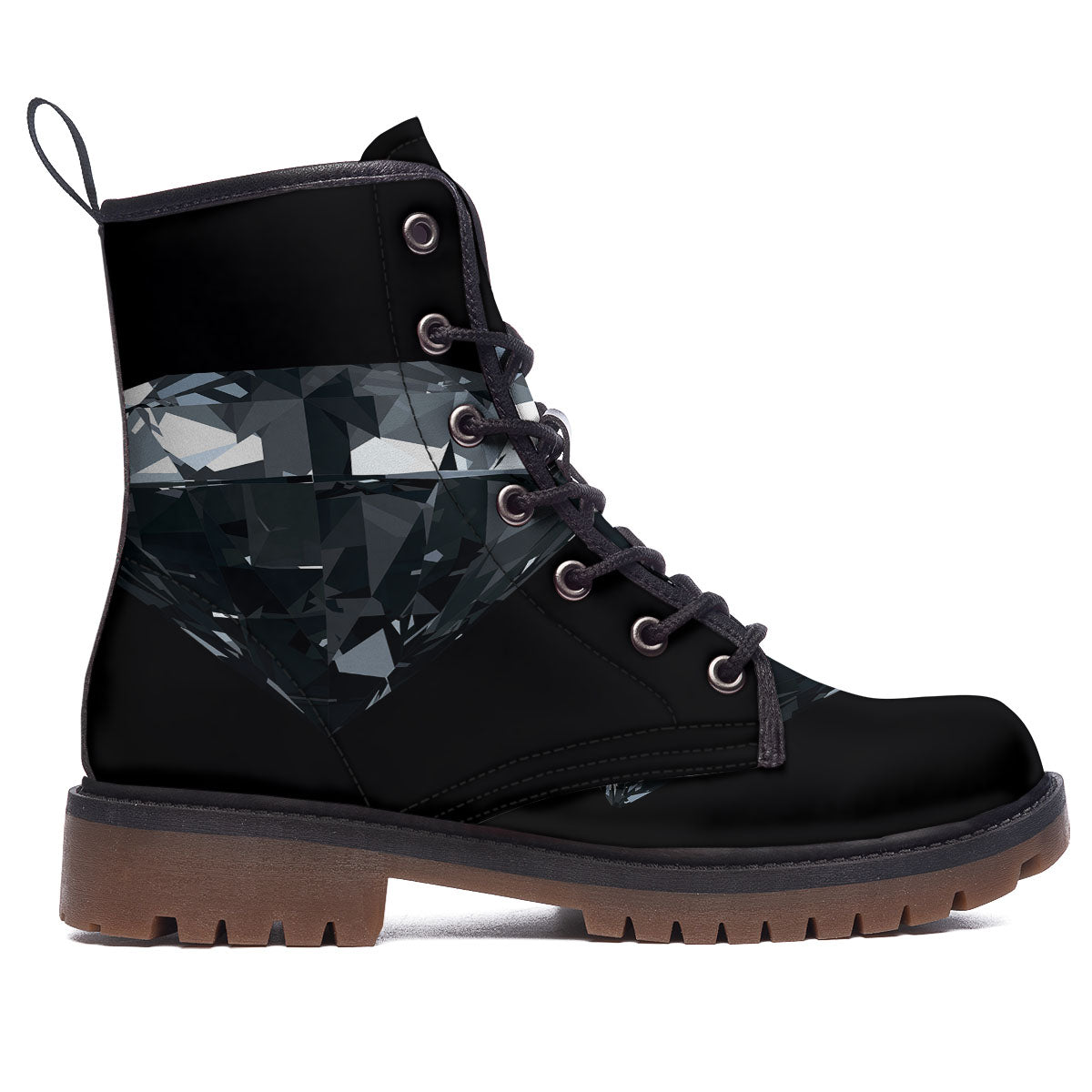 Diamond Black Print Work Boots-grizzshop