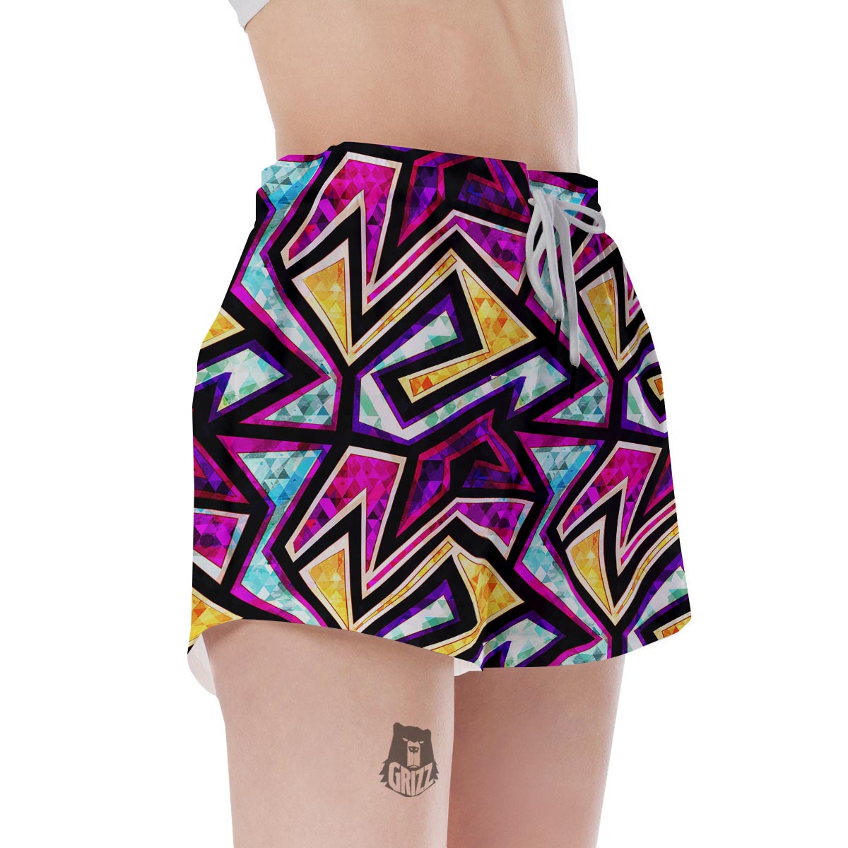 Diamond Geometric Women's Shorts-grizzshop
