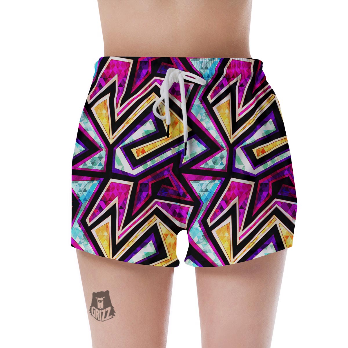 Diamond Geometric Women's Shorts-grizzshop