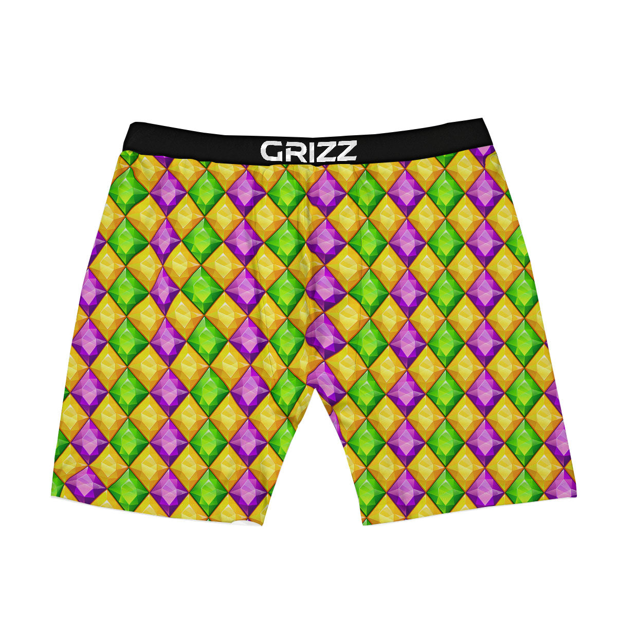 Diamond Mardi Gras Print Pattern Boxer Briefs-grizzshop