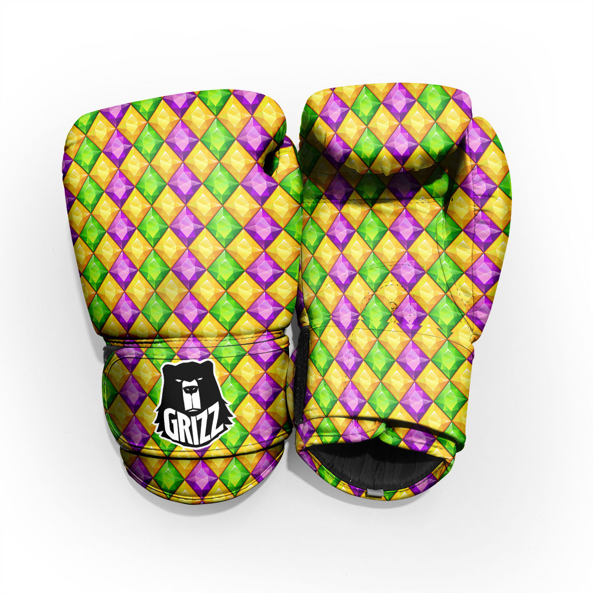 Diamond Mardi Gras Print Pattern Pro Boxing Glove
