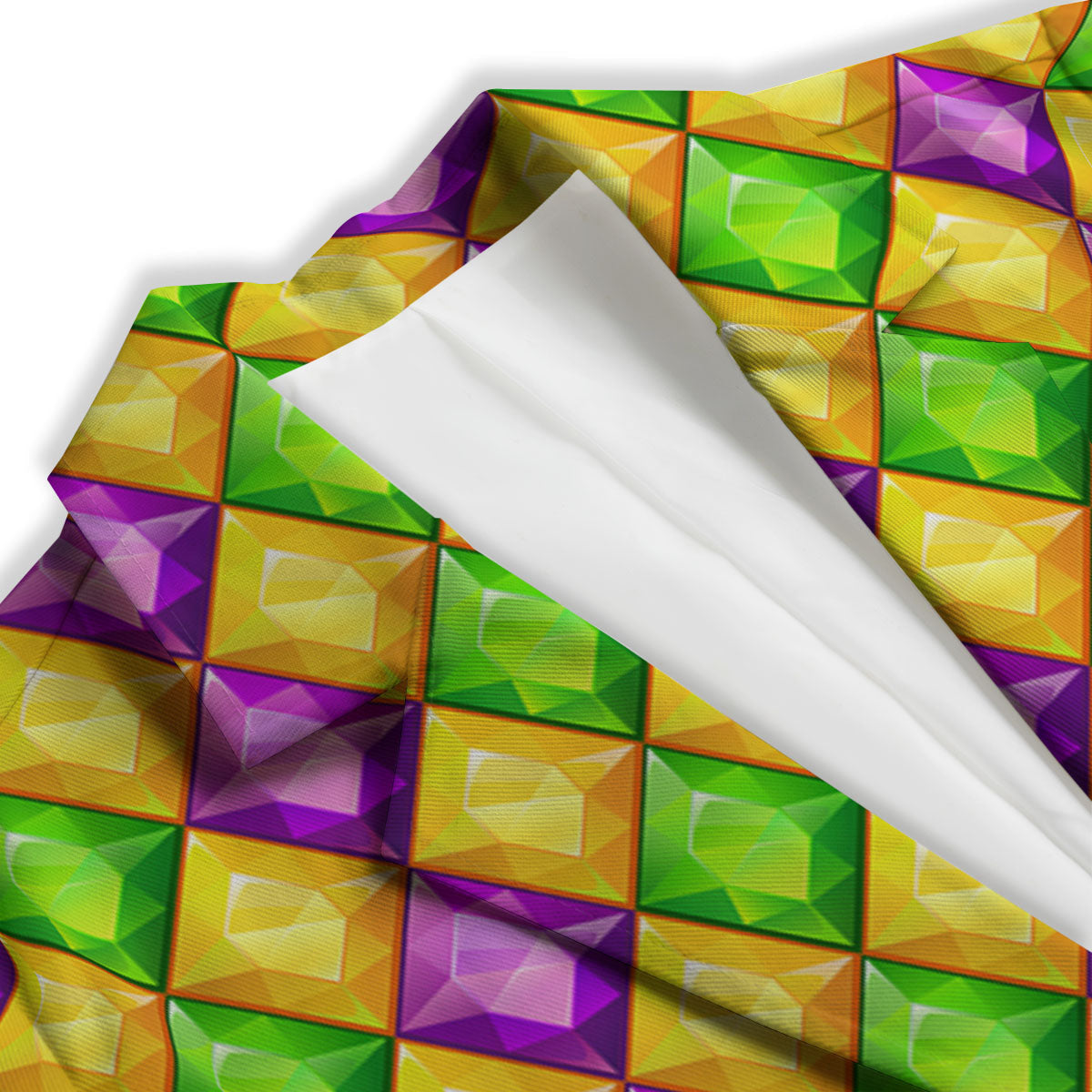 Diamond Mardi Gras Print Pattern Women's Blazer-grizzshop