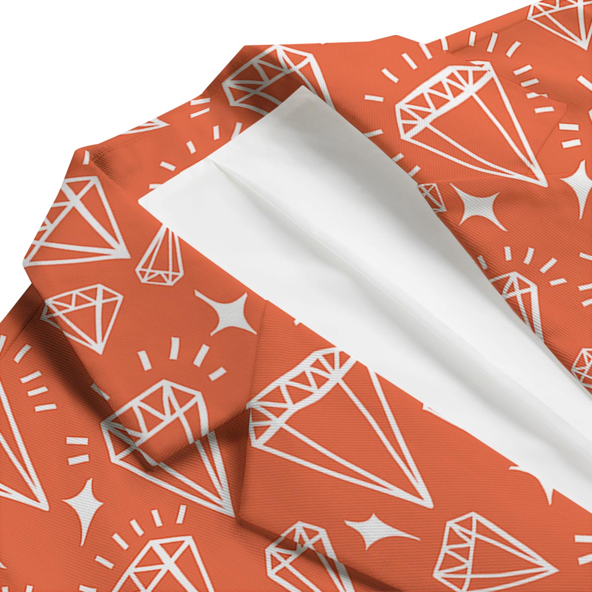 Diamond Orange Print Pattern Men's Blazer-grizzshop