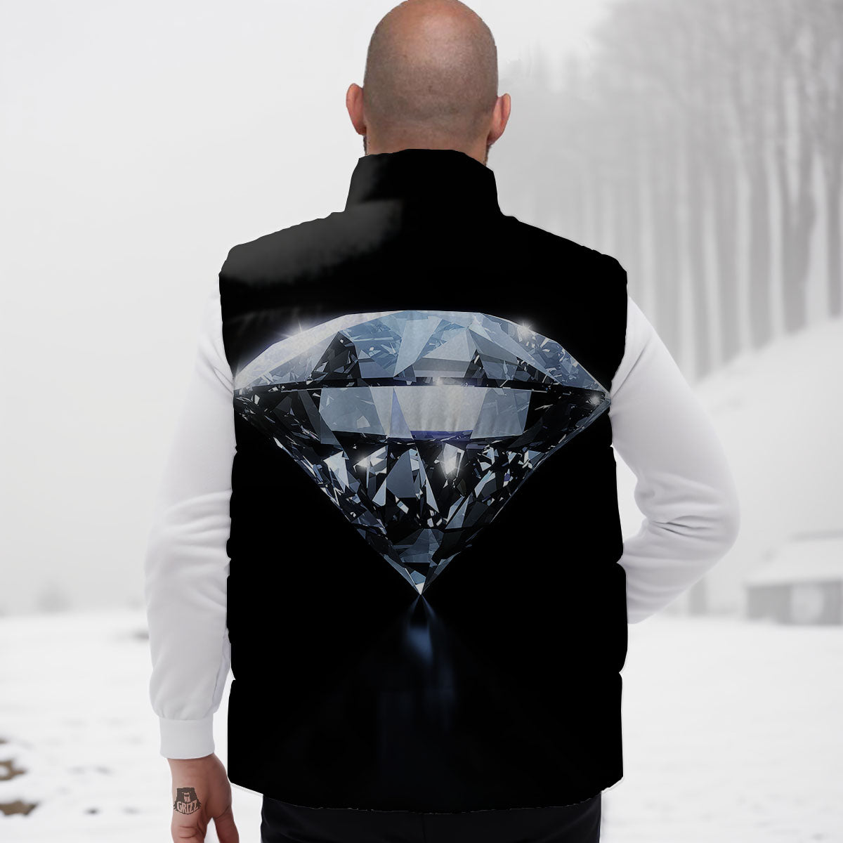 Diamond Print Down Vest-grizzshop