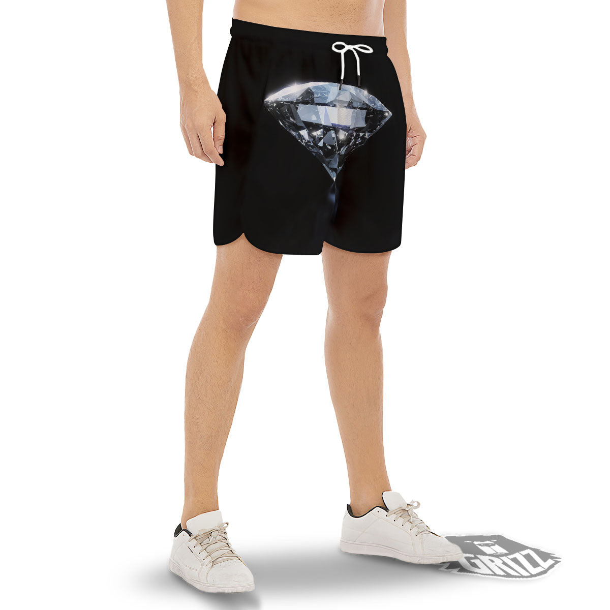 Diamond Print Men's Gym Shorts-grizzshop