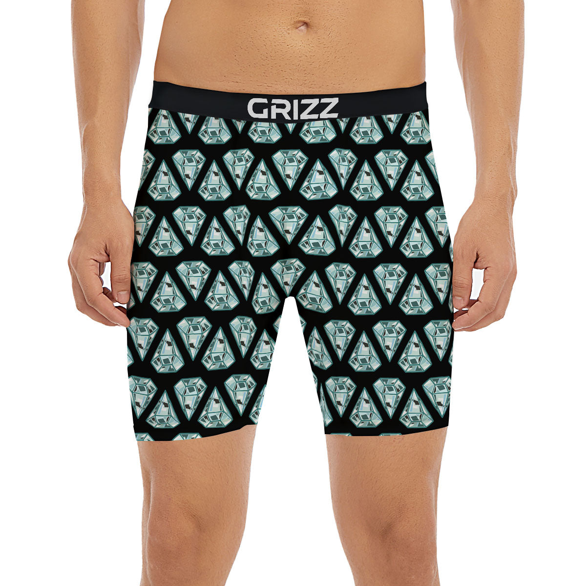 Diamond Print Pattern Boxer Briefs-grizzshop