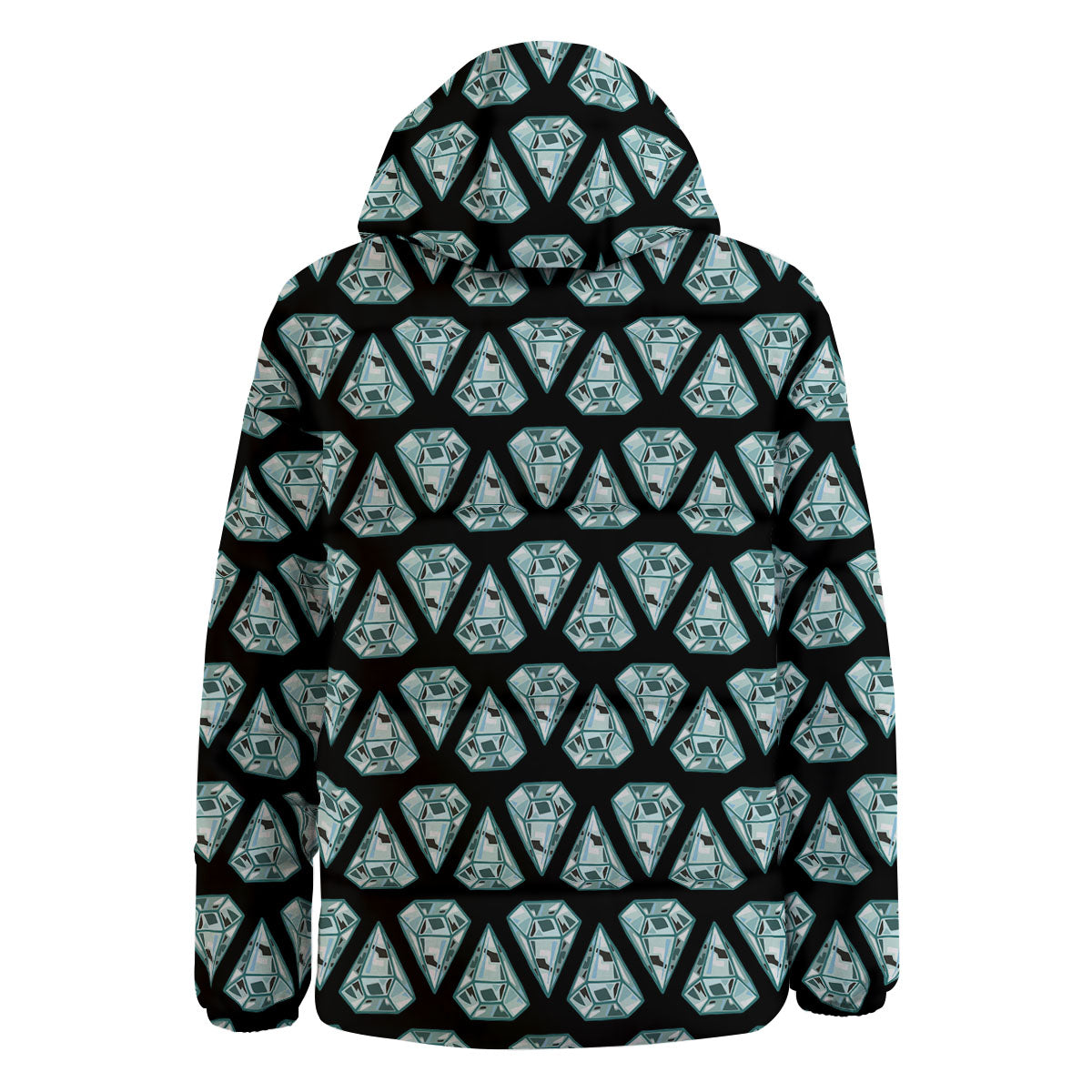 Diamond Print Pattern Down Jacket-grizzshop