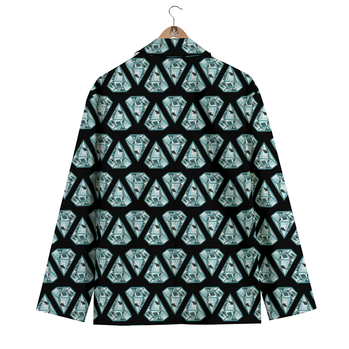 Diamond Print Pattern Men's Blazer-grizzshop