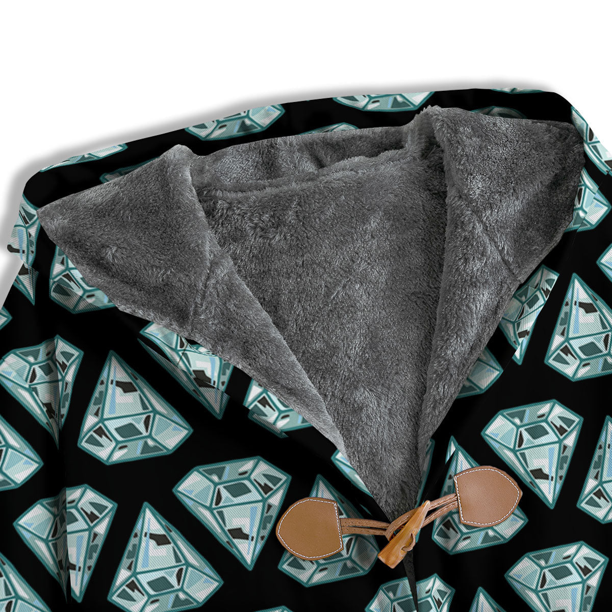 Diamond Print Pattern Men's Windbreaker Jacket-grizzshop