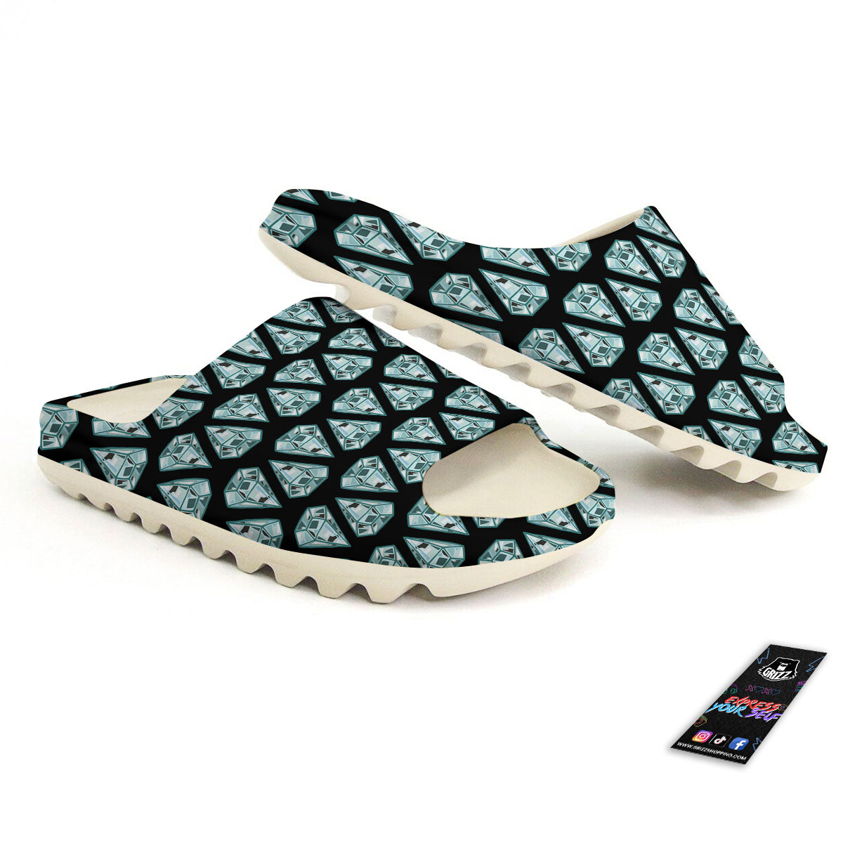 Diamond Print Pattern Sandals-grizzshop