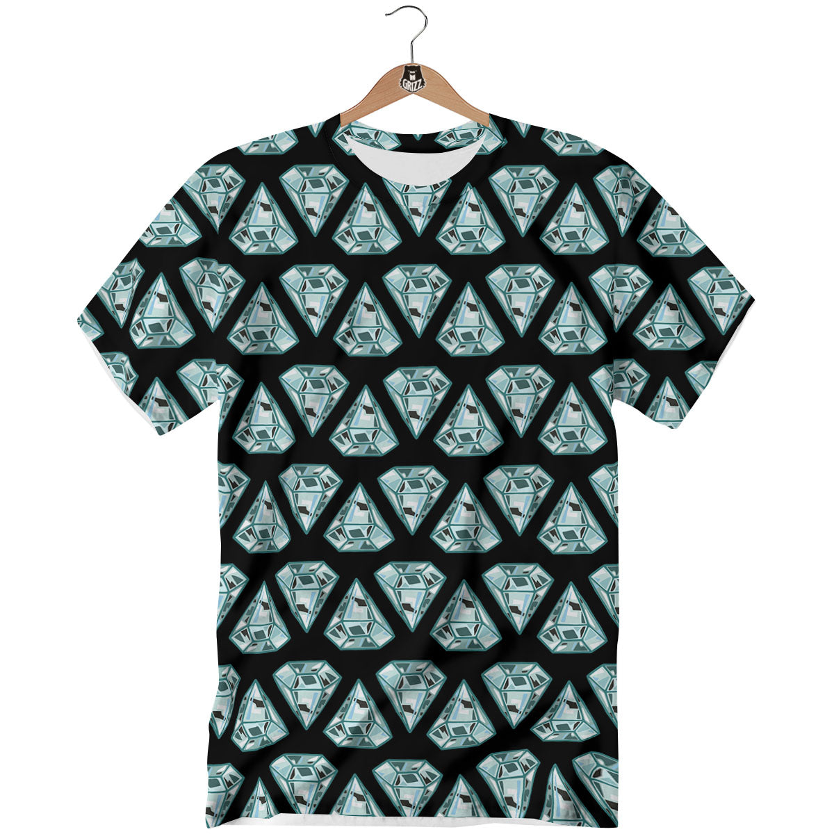 Diamond Print Pattern T-Shirt-grizzshop