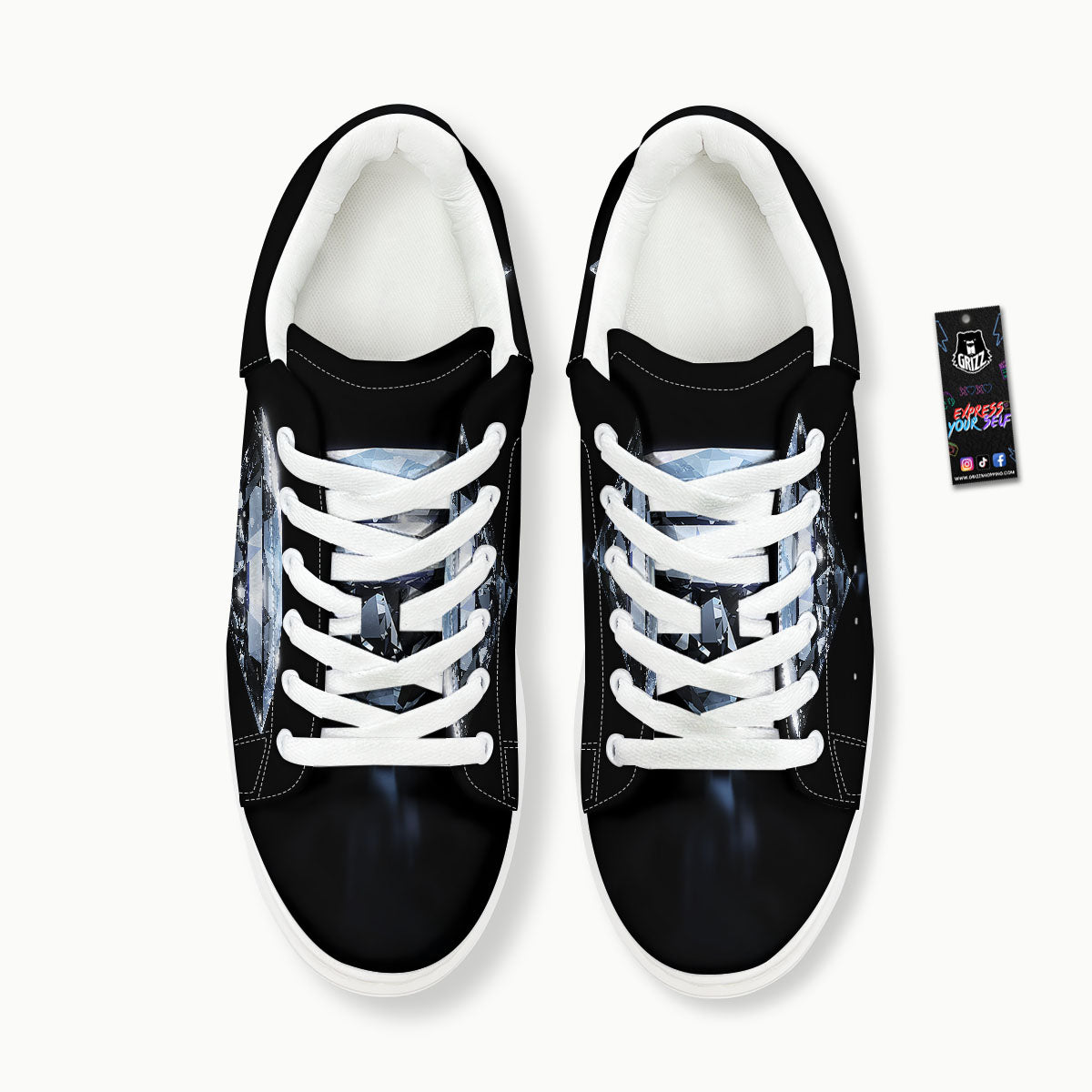Diamond Print Platform Shoes-grizzshop