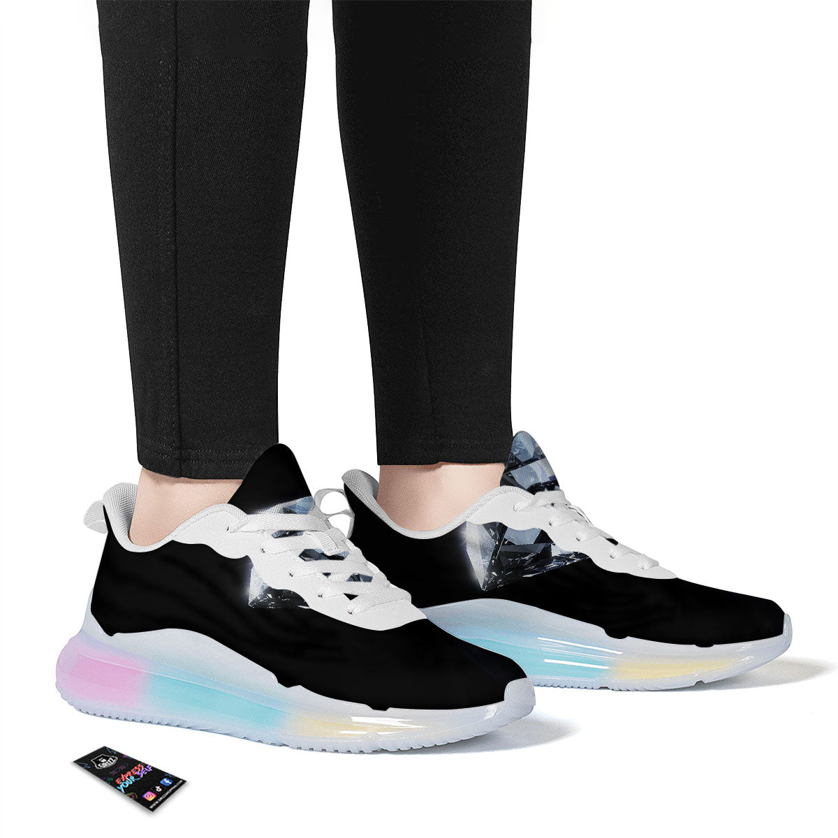 Diamond Print Running Sneakers-grizzshop