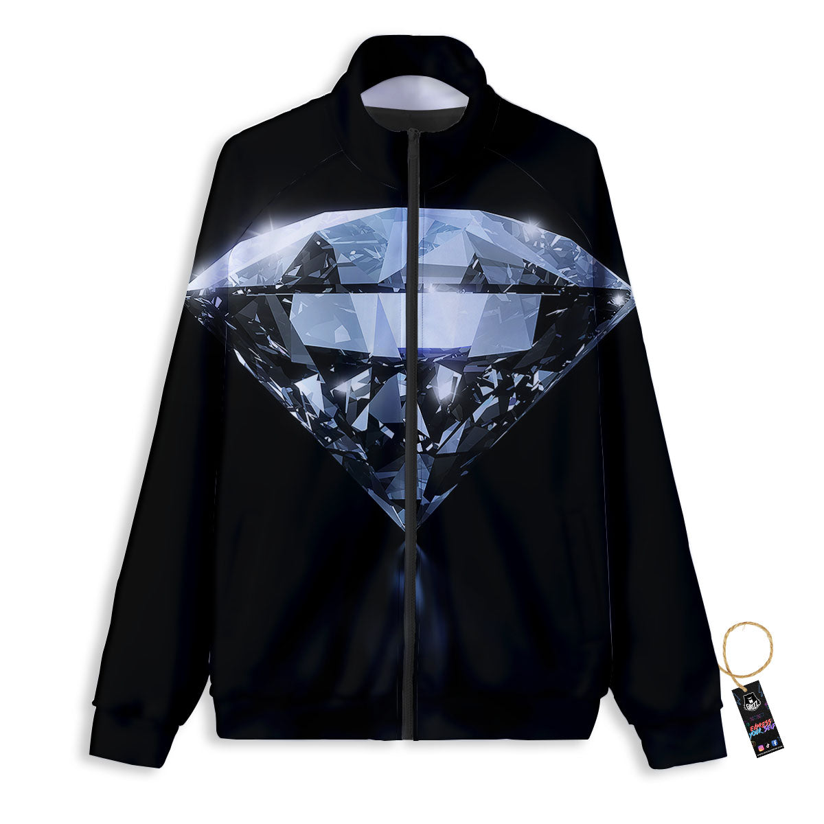 Diamond Print Track Jacket-grizzshop