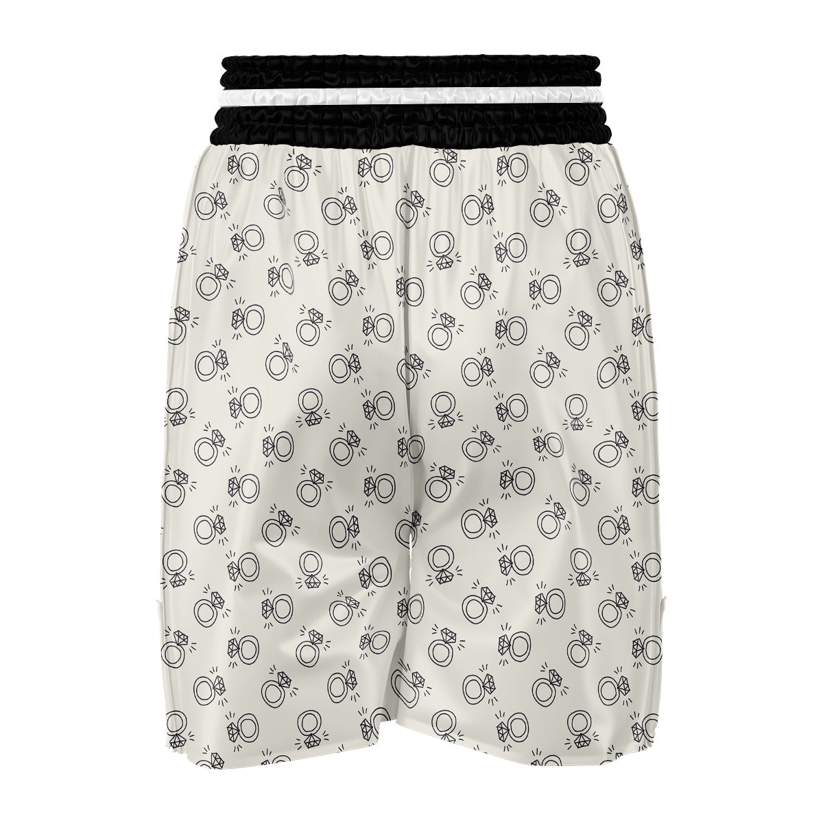 Diamond Ring Doodle Print Pattern Boxing Shorts-grizzshop
