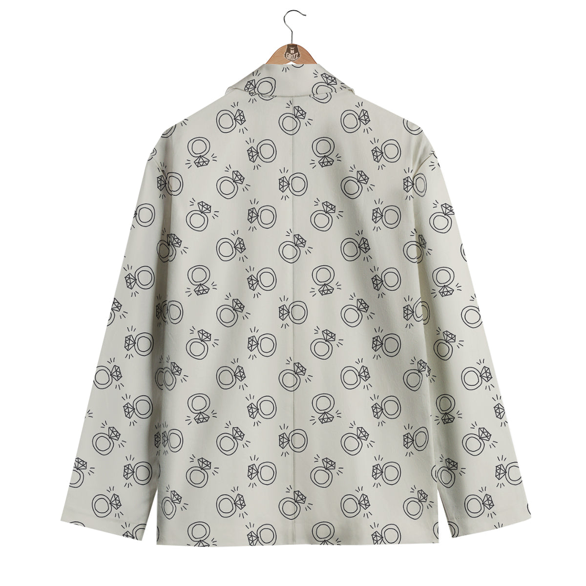 Diamond Ring Doodle Print Pattern Men's Blazer-grizzshop