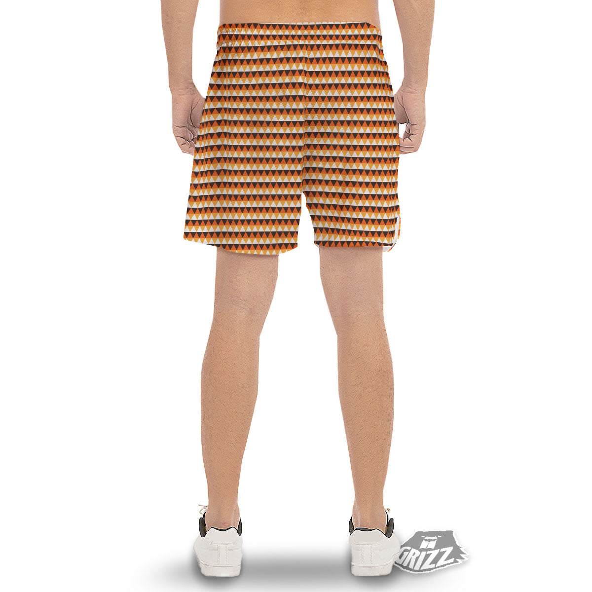 Diamond Shape Halloween Print Pattern Men's Gym Shorts-grizzshop
