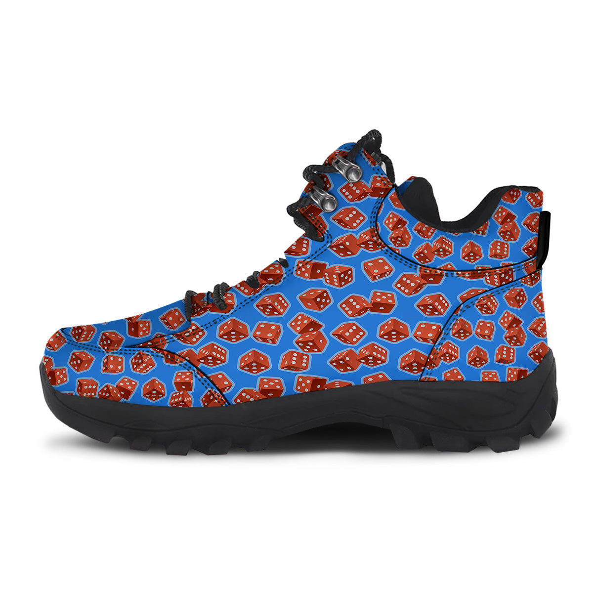 Dice Blue And Red Print Pattern Hiking Shoes-grizzshop